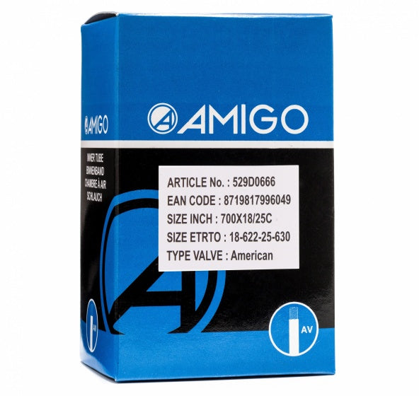 Amigo Binnenband 28 X 3/4-1.00 (18/25-622/630) Av 48 Mm zwart
