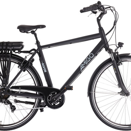 Amigo E-Alvor D2 Heren 7V V-Brakes matzwart 53 cm 28 inch