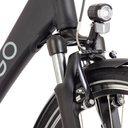 Amigo E-Alvor D2 Heren 7V V-Brakes matzwart 53 cm 28 inch