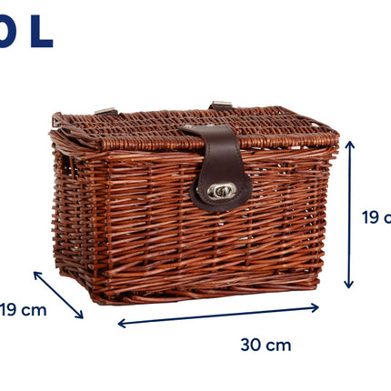 Amigo Fietsmand Met Deksel 10 Liter Riet