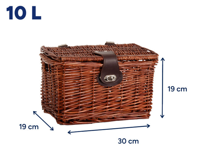 Amigo Fietsmand Met Deksel 10 Liter Riet