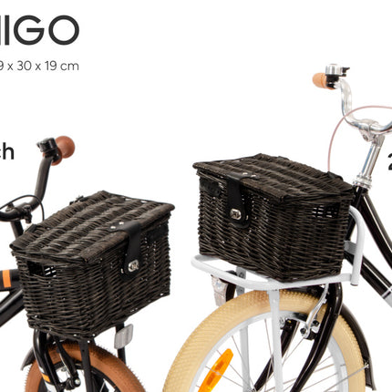 Amigo Fietsmand Met Deksel 10 Liter Riet