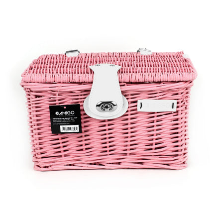 Amigo Fietsmand Met Deksel 10 Liter Riet