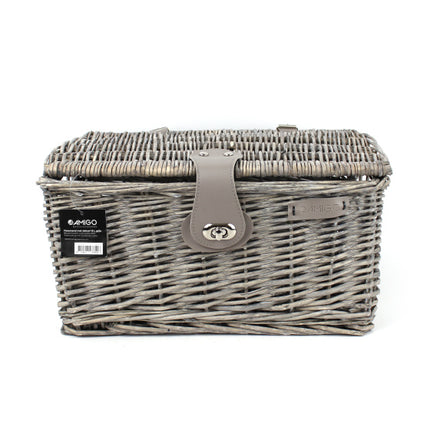 Amigo Fietsmand Met Deksel 16 Liter Riet