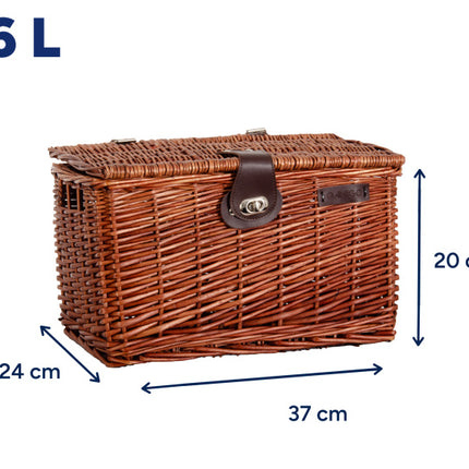 Amigo Fietsmand Met Deksel 16 Liter Riet