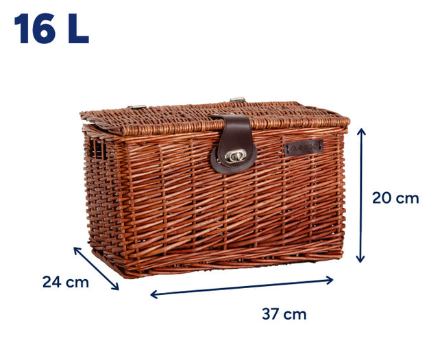 Amigo Fietsmand Met Deksel 16 Liter Riet
