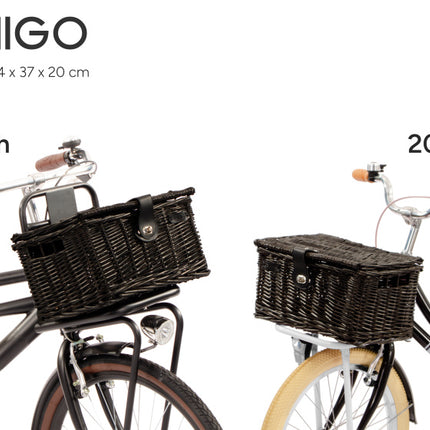 Amigo Fietsmand Met Deksel 16 Liter Riet