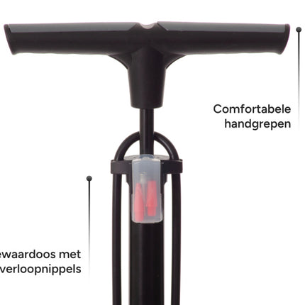 Amigo Luxe Fietspomp Met Drukmeter 11 Bar 73 Cm zwart