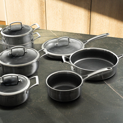 Arbaer 12-Delige Pannenset Inductie Met Honingraat Anti-Aanbaklaag