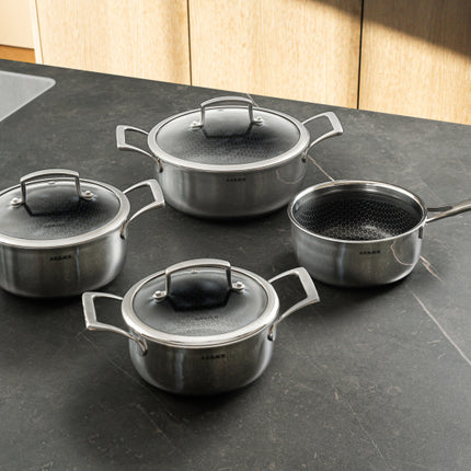 Arbaer 7-Delige Pannenset Inductie Met Honingraat Anti-Aanbaklaag