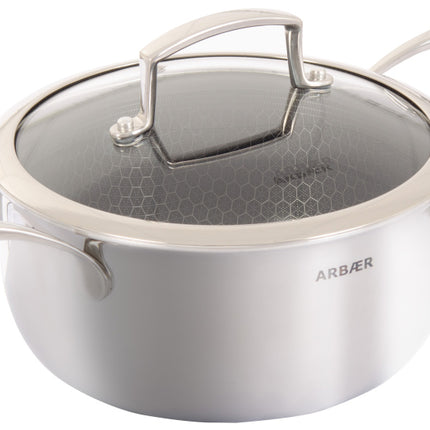 Arbaer Kookpan Ø 20 Cm Met Deksel - Honingraat Anti-Aanbaklaag - Inductie