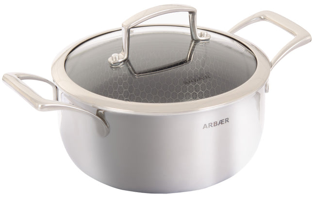 Arbaer Kookpan Ø 20 Cm Met Deksel - Honingraat Anti-Aanbaklaag - Inductie