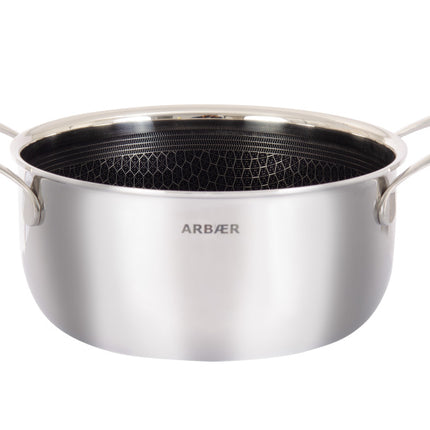 Arbaer Kookpan Ø 20 Cm Met Deksel - Honingraat Anti-Aanbaklaag - Inductie