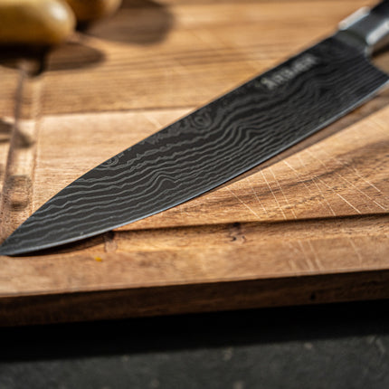 Arbaer Koksmes 20 Cm - Japanse Damascus Print - Pakka Houten Handvat