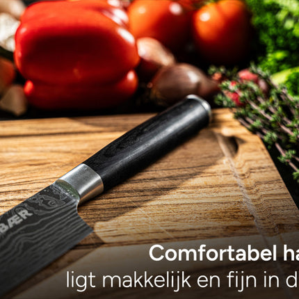 Arbaer Messenset 3-Delig - Japanse Damascus Print - Pakka Houten Handvat