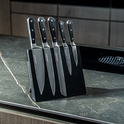 Arbaer Messenset Met Magnetisch Blok 6-Delig - Abs Handvatten - In Geschenkdoos