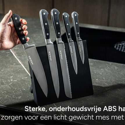 Arbaer Messenset Met Magnetisch Blok 6-Delig - Abs Handvatten - In Geschenkdoos