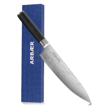 Arbaer Koksmes 20 Cm - Japanse Damascus Print - Pakka Houten Handvat