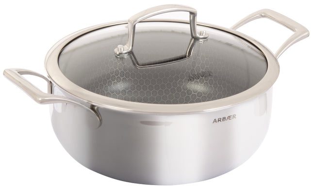 Arbaer Soeppan Ø 24 Cm Met Deksel - Honingraat Anti-Aanbaklaag - Inductie