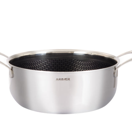 Arbaer Soeppan Ø 24 Cm Met Deksel - Honingraat Anti-Aanbaklaag - Inductie