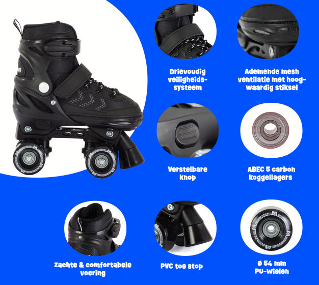 Aventuri Verstelbare Rolschaatsen Semi-Softboot (Xs)