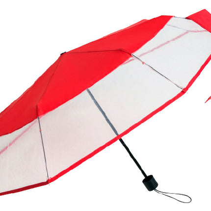 Falconetti Opvouwbare Paraplu Met Handopening Ø 90 Cm Rood rood/transparant