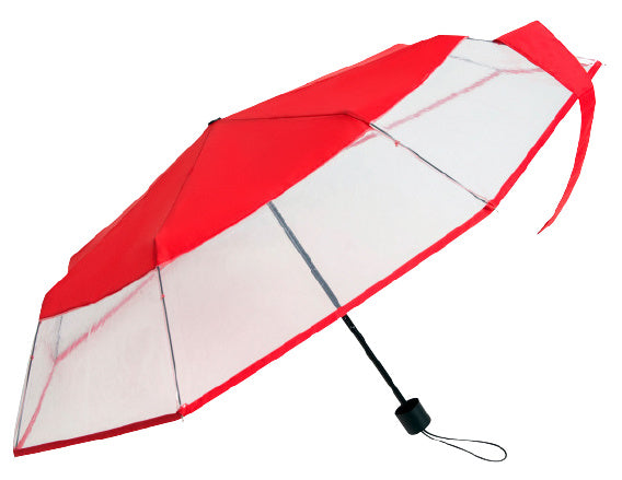 Falconetti Opvouwbare Paraplu Met Handopening Ø 90 Cm Rood rood/transparant