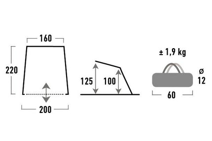 High Peak Strandtent Cordoba Uv80 Pop-Up 220 X 200 Cm grijs