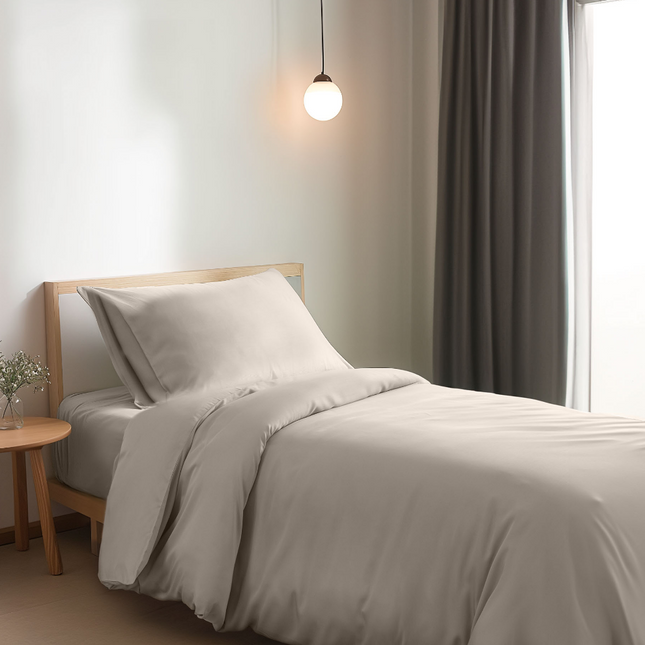 Eenpersoons Beddengoedset - Soft Taupe