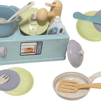 Kitchen Toys Speelgoed Wastafel Met Keukenaccessoires Gerecycled multicolor