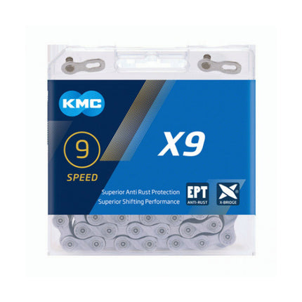 Kmc X9 Fietsketting 1/2&quot;-11/128&quot; 114 Schakels 9V Ept Anti Roest