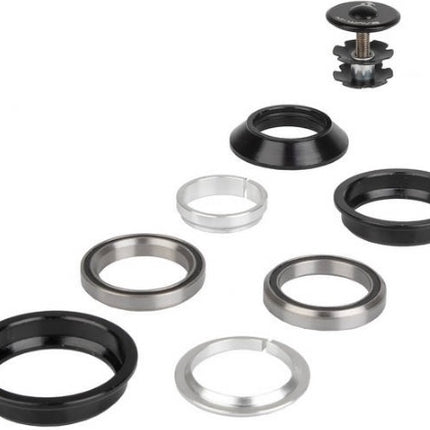 M-Wave Balhoofdstel Zs44/44 C 8-Delig Zwart/Zilver