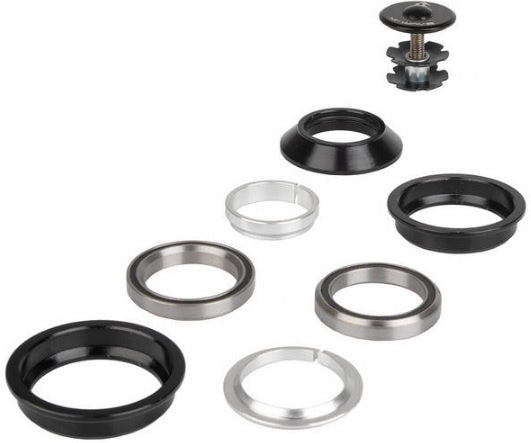 M-Wave Balhoofdstel Zs44/44 C 8-Delig Zwart/Zilver