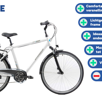 Minerva Evobike Heren 7V V-Brakes wit 53 cm 28 inch