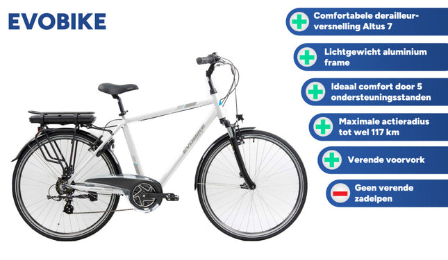 Minerva Evobike Heren 7V V-Brakes wit 53 cm 28 inch