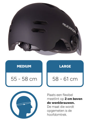 Rucanor Urban Sprint Fietshelm Met Vizier En1078 Maat 58-61 Cm (L)