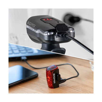 Sigma Aura 60 Koplamp + Infinity 2 Achterlicht Usb Verlichtingsset