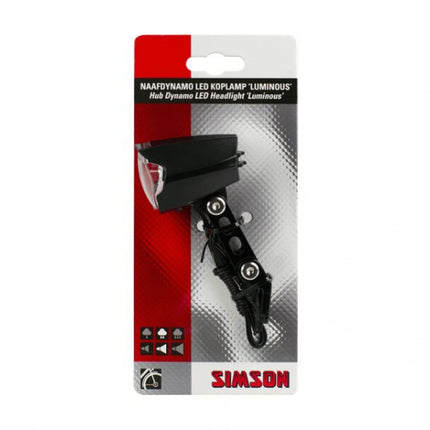 Simson Voorlicht Luminous Naafdynamo Led 30 Lux Zwart