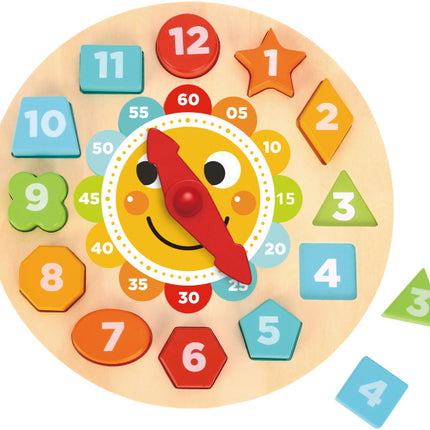 Tooky Toy Klokpuzzel Educatief Houten Speelgoed 13-Delig