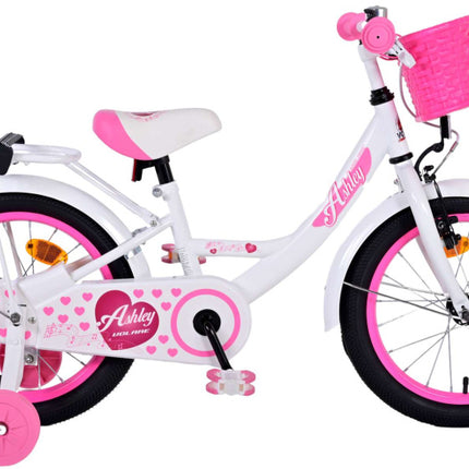 Volare Ashley Meisjes Terugtraprem wit/roze 23 cm 16 inch
