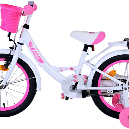Volare Ashley Meisjes Terugtraprem wit/roze 23 cm 16 inch