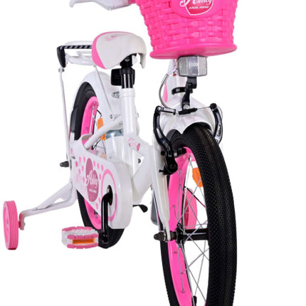 Volare Ashley Meisjes Terugtraprem wit/roze 23 cm 16 inch