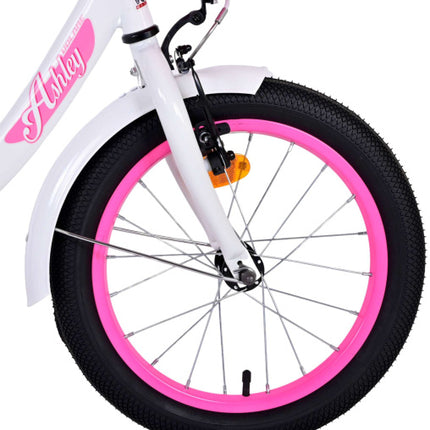Volare Ashley Meisjes Terugtraprem wit/roze 23 cm 16 inch