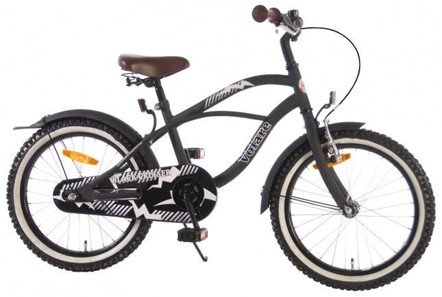 Volare Black Cruiser 18 Inch 27 Cm Jongens Terugtraprem Matzwart